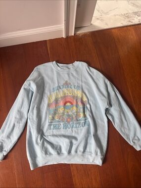 Billabong Light Blue Sunrise Graphic Crewneck Sweatshirt